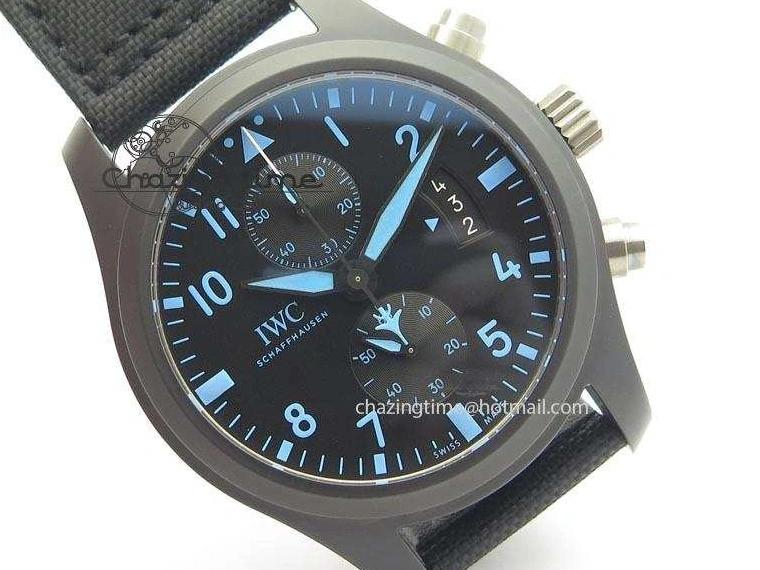 MIROTIME 0521 Pilot Chrono IW388003 Real Ceramic V6F 1:1 Best Edition On Black Nylon Strap A StreetReady 7284